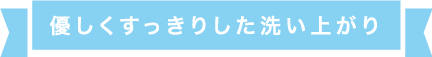 優しくすっきりした洗い上がり